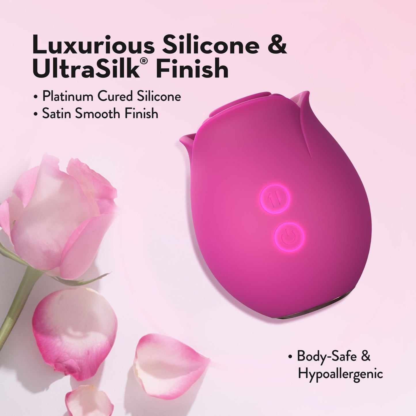 The Original Blush Rose Rechargeable Silicone Air Pulse Clitoral Vibrator