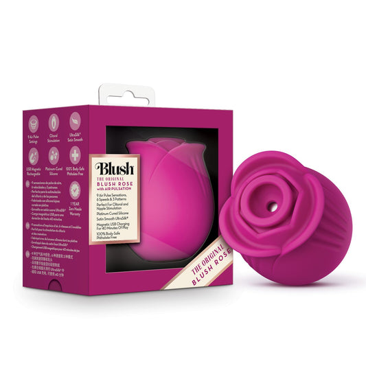 The Original Blush Rose Rechargeable Silicone Air Pulse Clitoral Vibrator